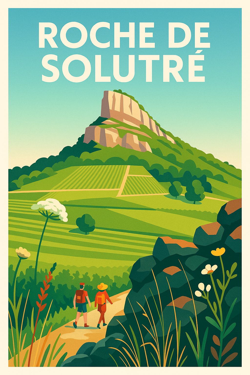 Affiche de Roche de Solutré - L'emblème majestueux du Mâconnais
