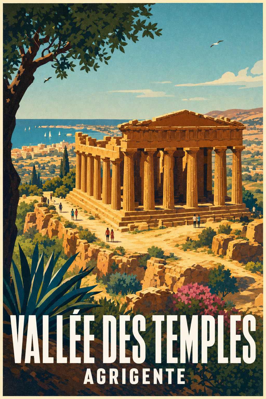 Affiche de la Vallée des Temples, poster Agrigente