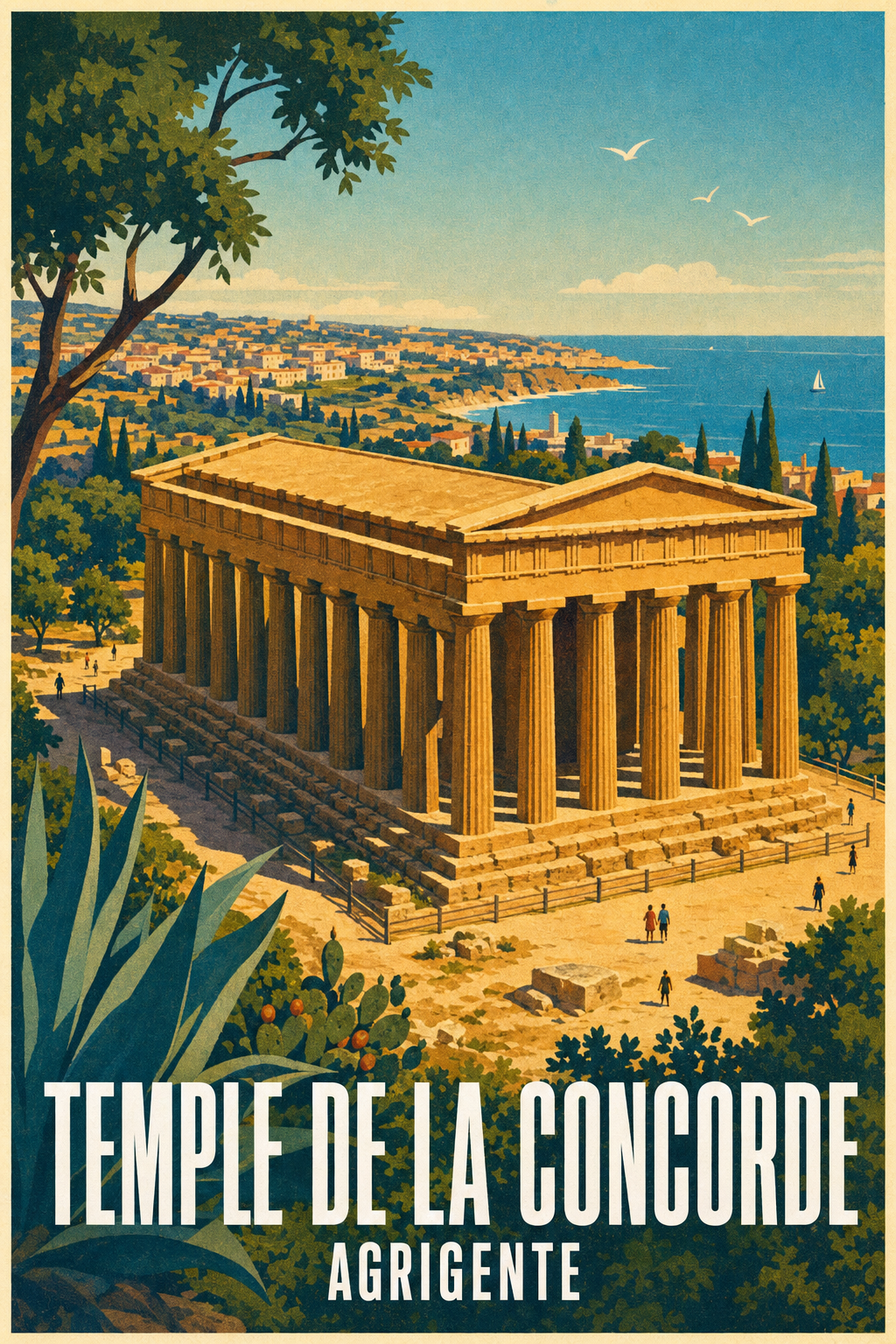 Affiche d'Agrigente, poster Temple de la Concorde