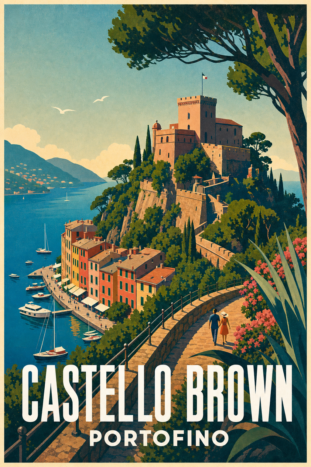 Affiche de Portofino, Castello Brown