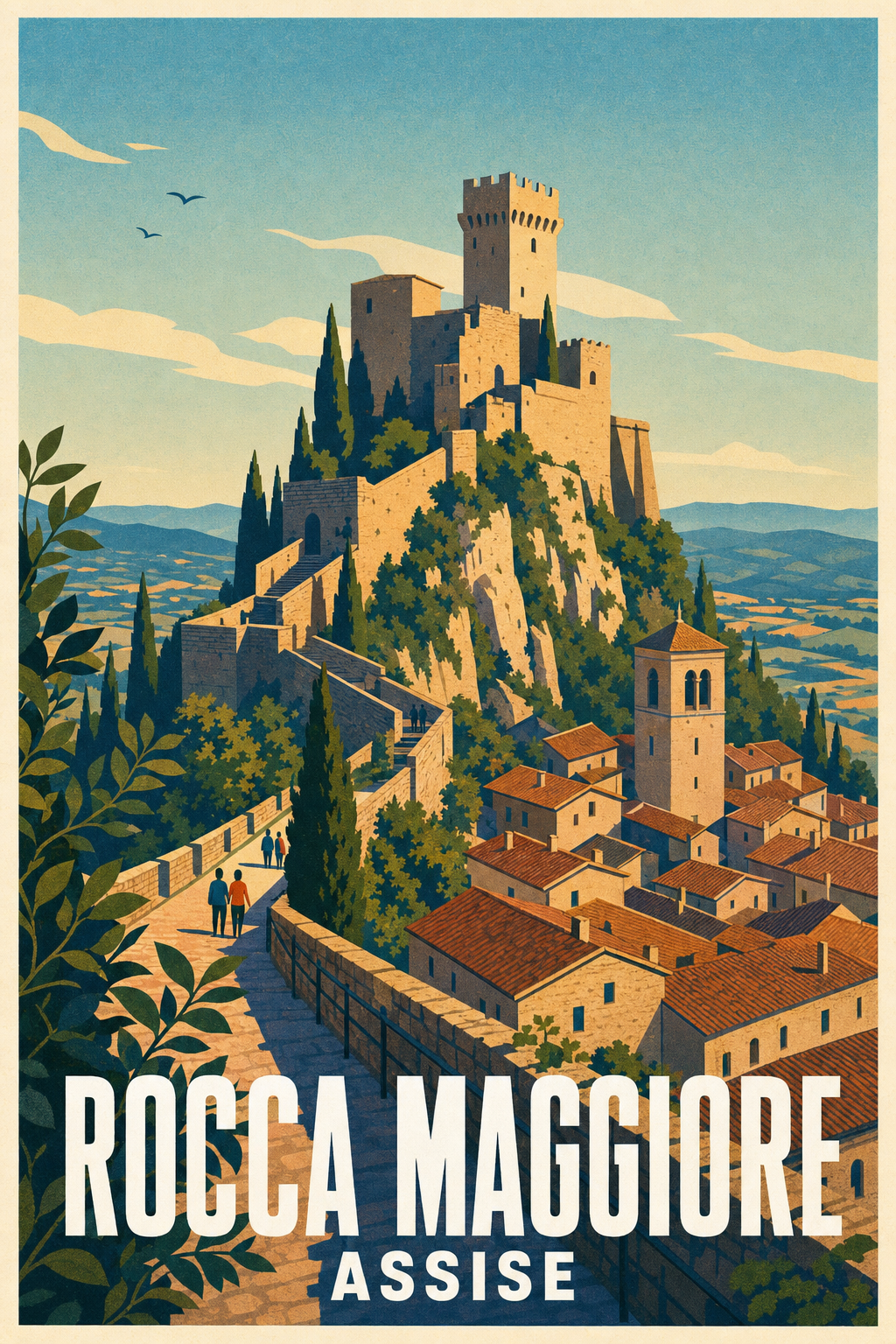Affiche de la Rocca Maggiore d'Assise, poster Italie