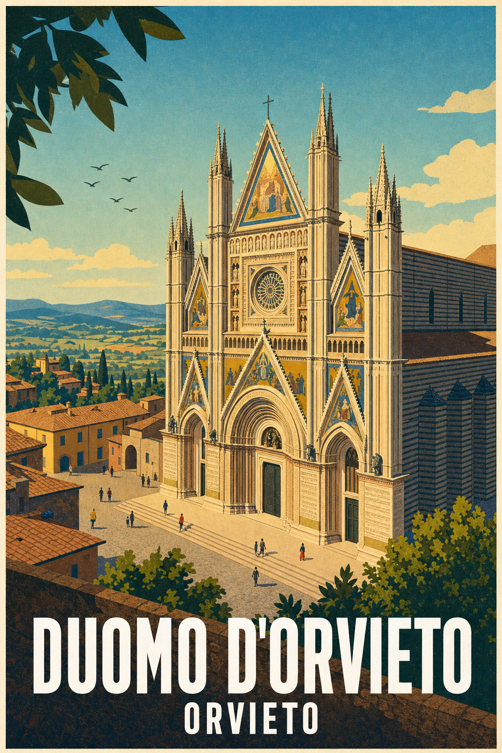Affiche Duomo d'Orvieto, poster façade gothique