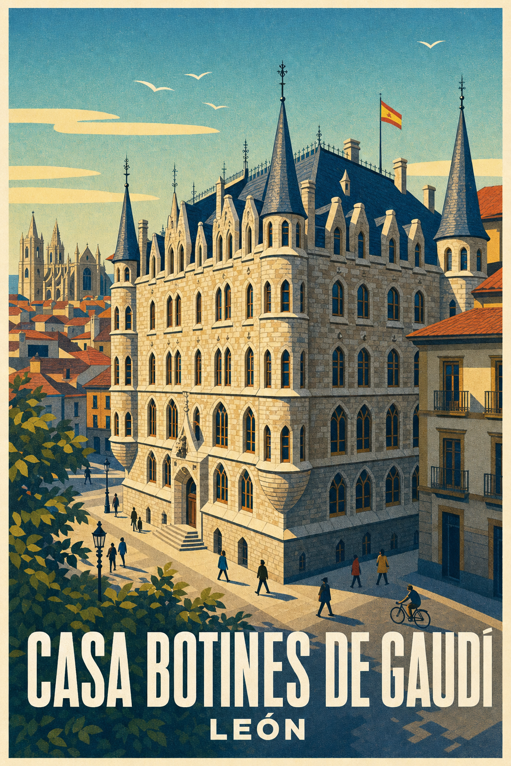 Affiche de la Casa Botines, poster León Gaudi