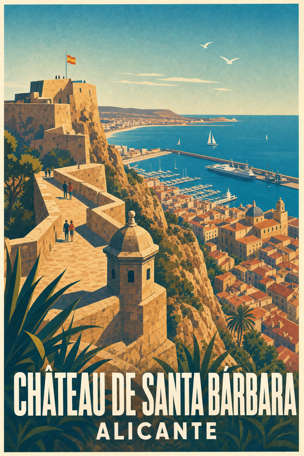 Affiche d'Alicante, poster Château de Santa Bárbara