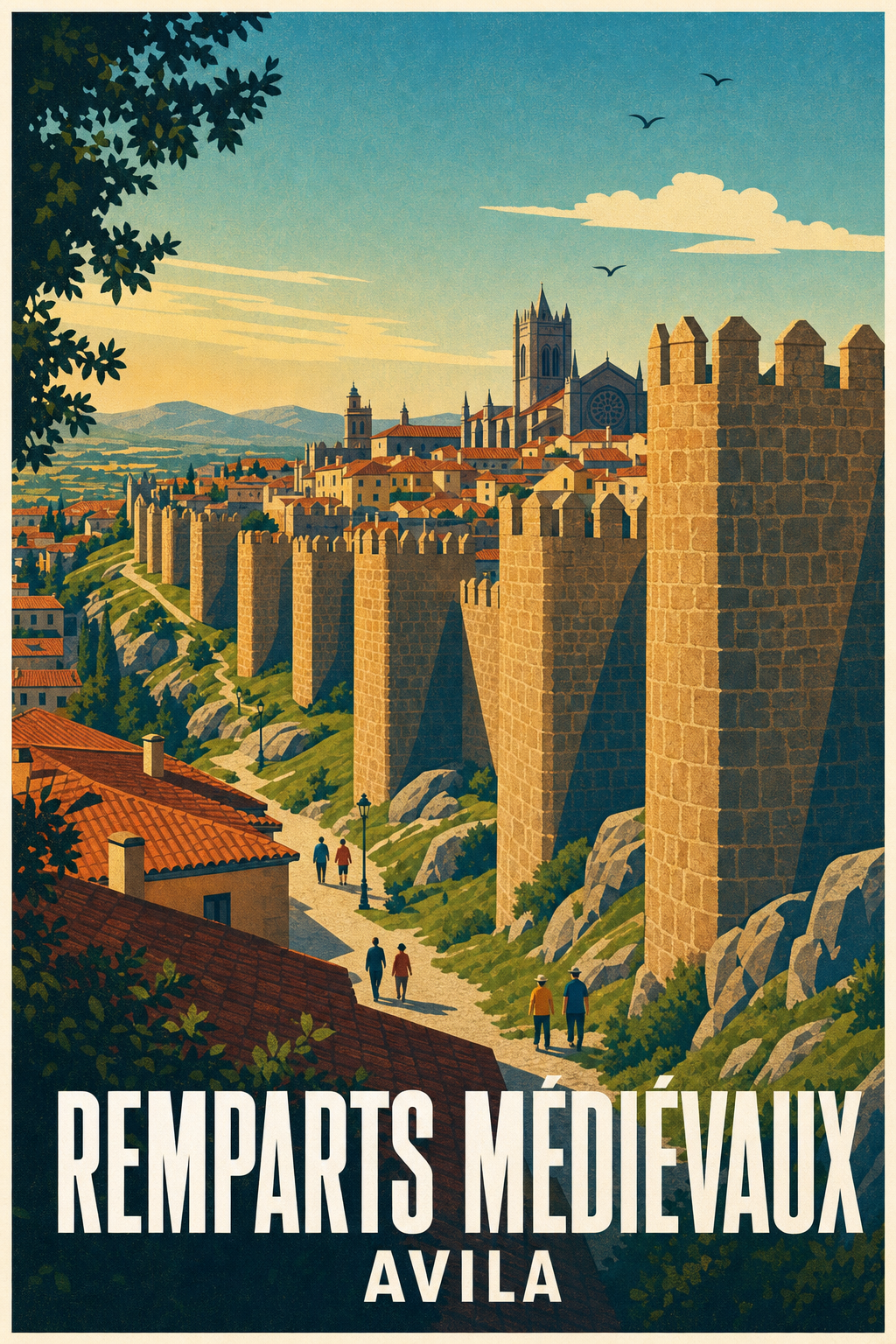 Affiche d'Avila, poster remparts médiévaux