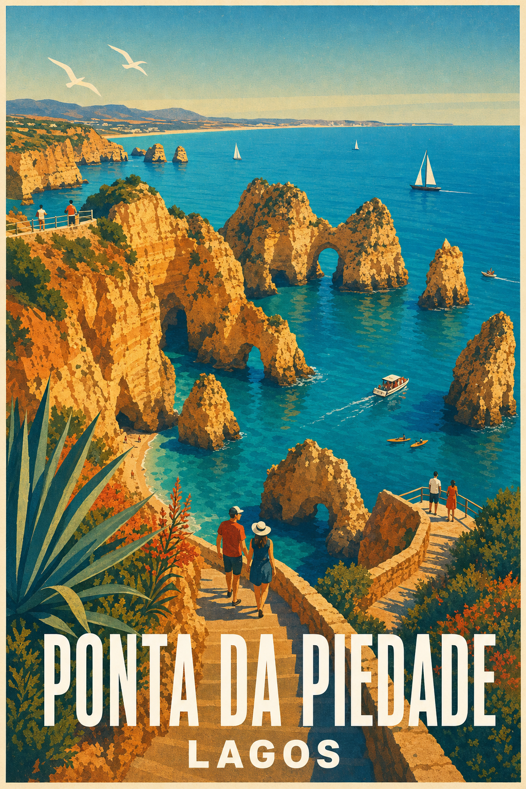 Affiche de Ponta da Piedade, poster falaises Lagos