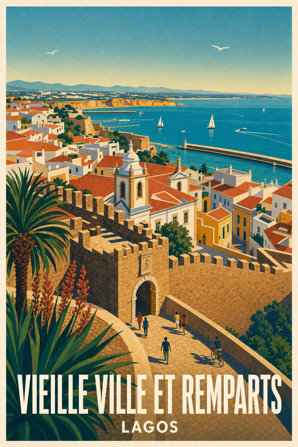 Affiche de Lagos, poster de la vieille ville et remparts