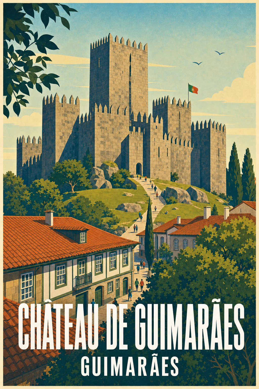 Affiche du Château de Guimarães, poster médiéval