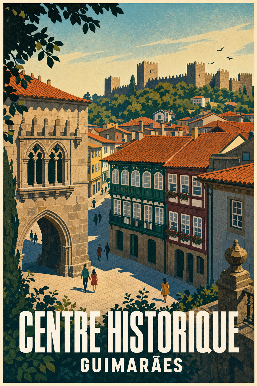 Affiche de Guimarães, poster ville du Portugal