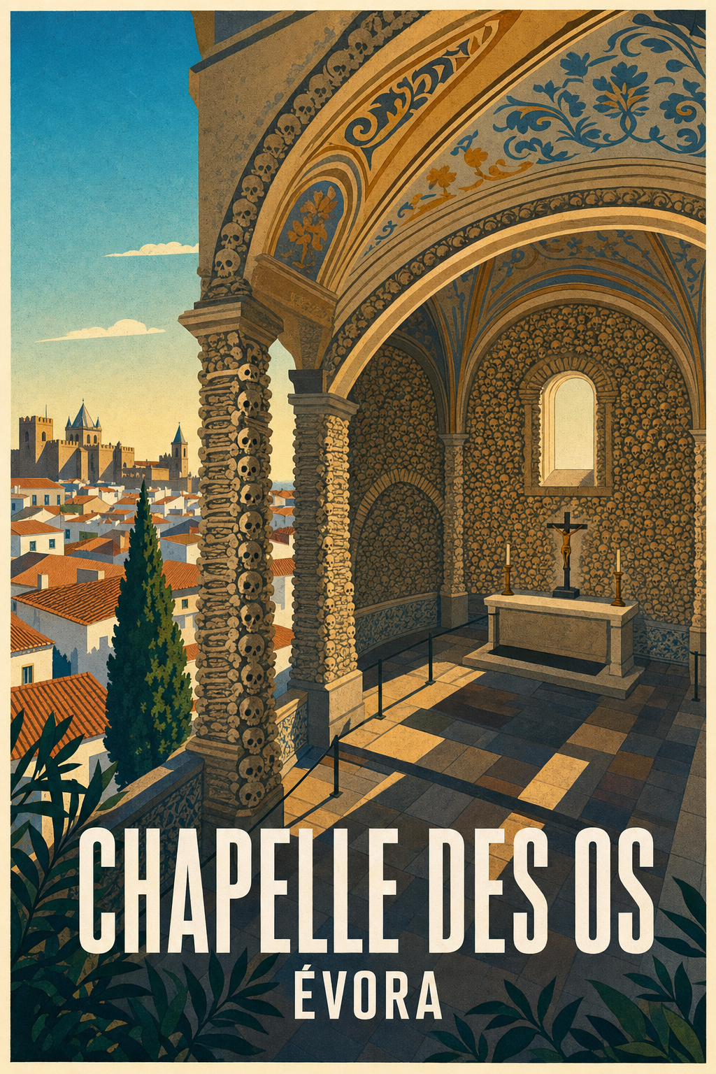 Affiche de la Chapelle des Os, Évora poster memento mori