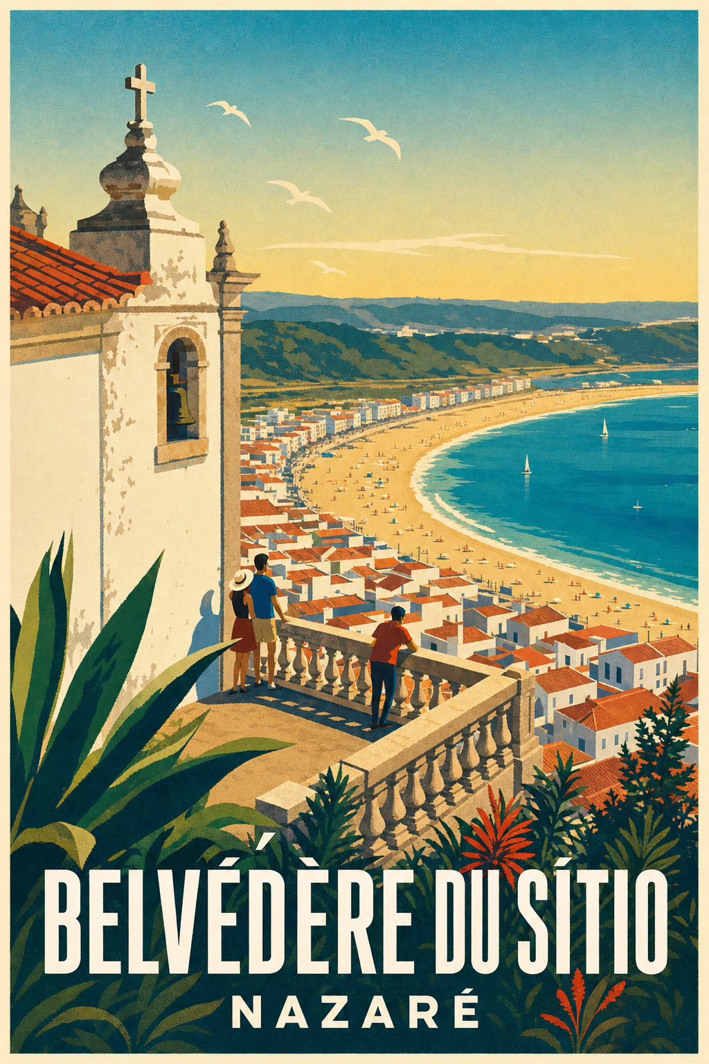 Affiche du Belvédère du Sítio, poster Nazaré