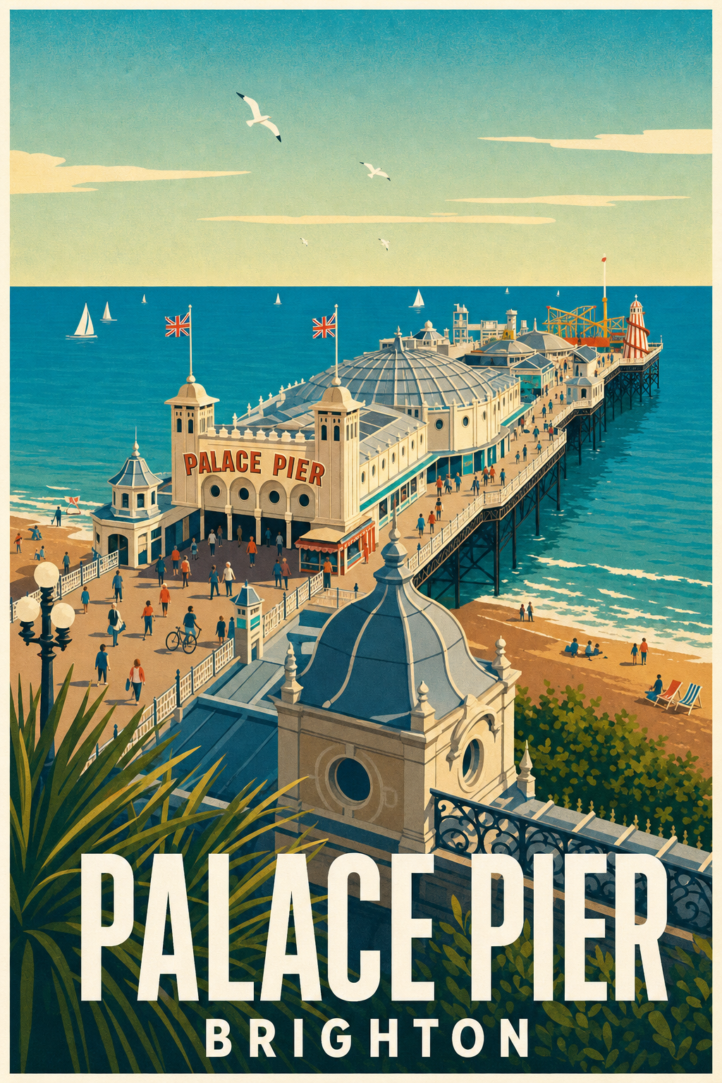 Affiche de Brighton, Palace Pier vintage