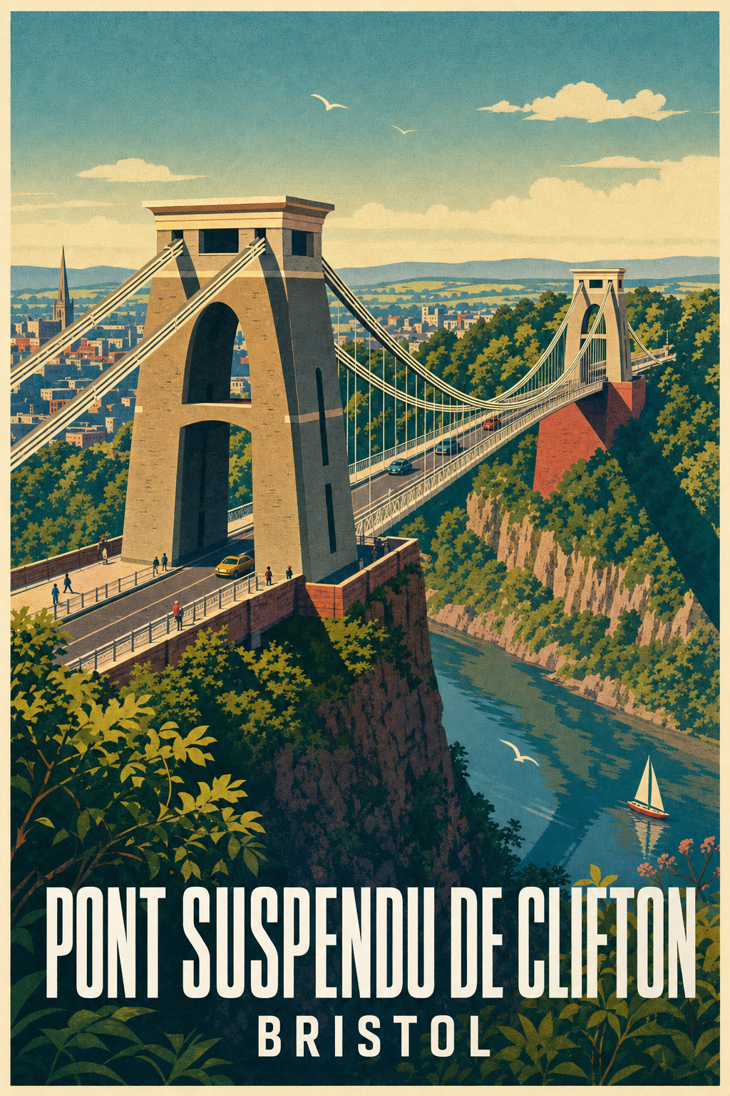 Affiche du Pont Suspendu de Clifton, poster Bristol