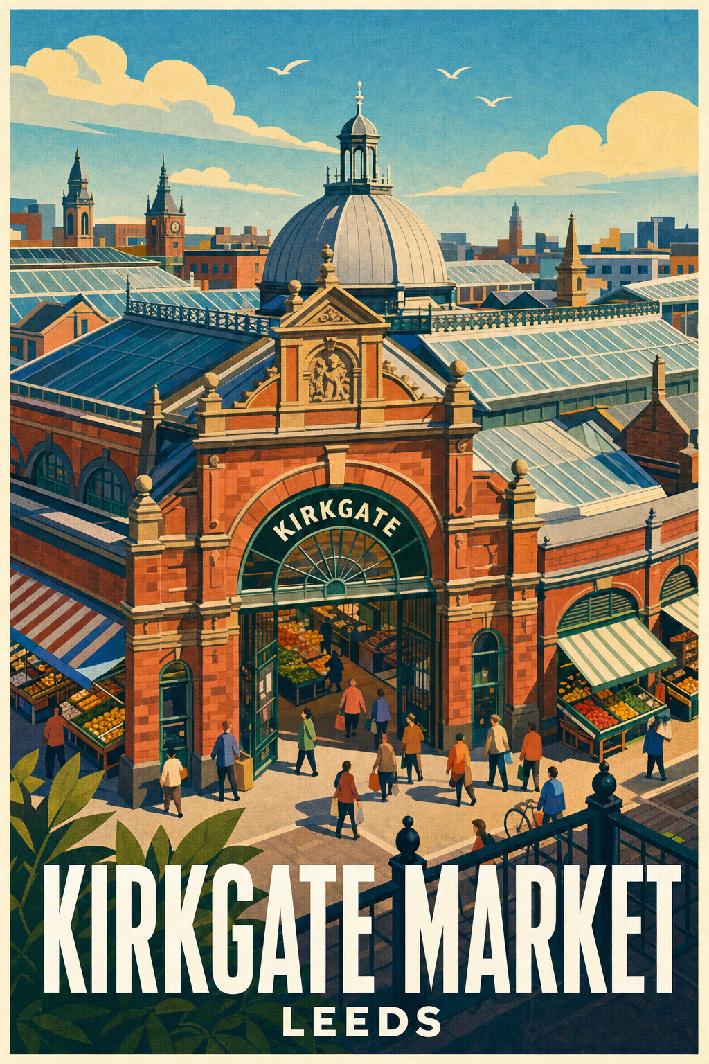 Affiche de Leeds, poster Kirkgate Market