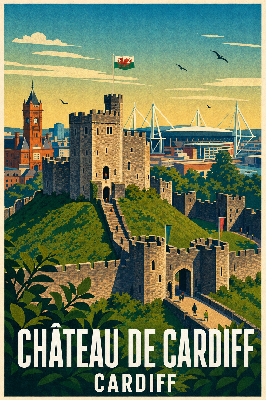 Affiche de Cardiff, poster du Château