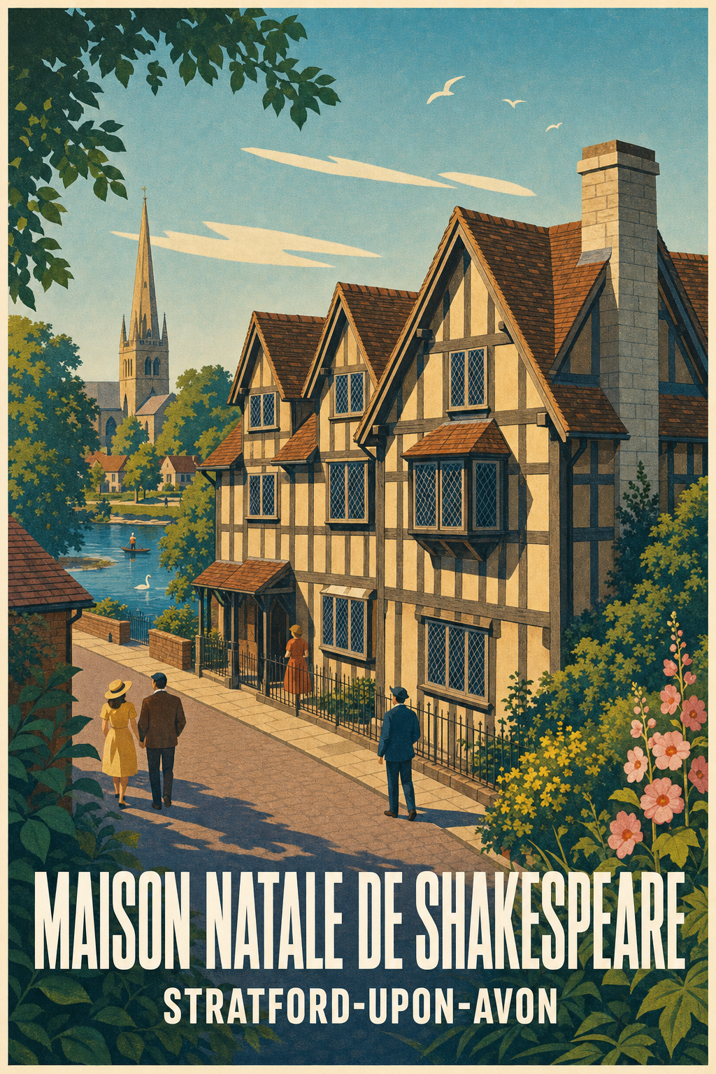 Affiche de Stratford-upon-Avon, poster Shakespeare