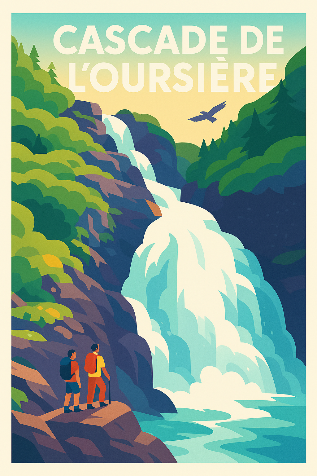 Affiche de Cascade de l'Oursière - La majesté des sommets du Belledonne