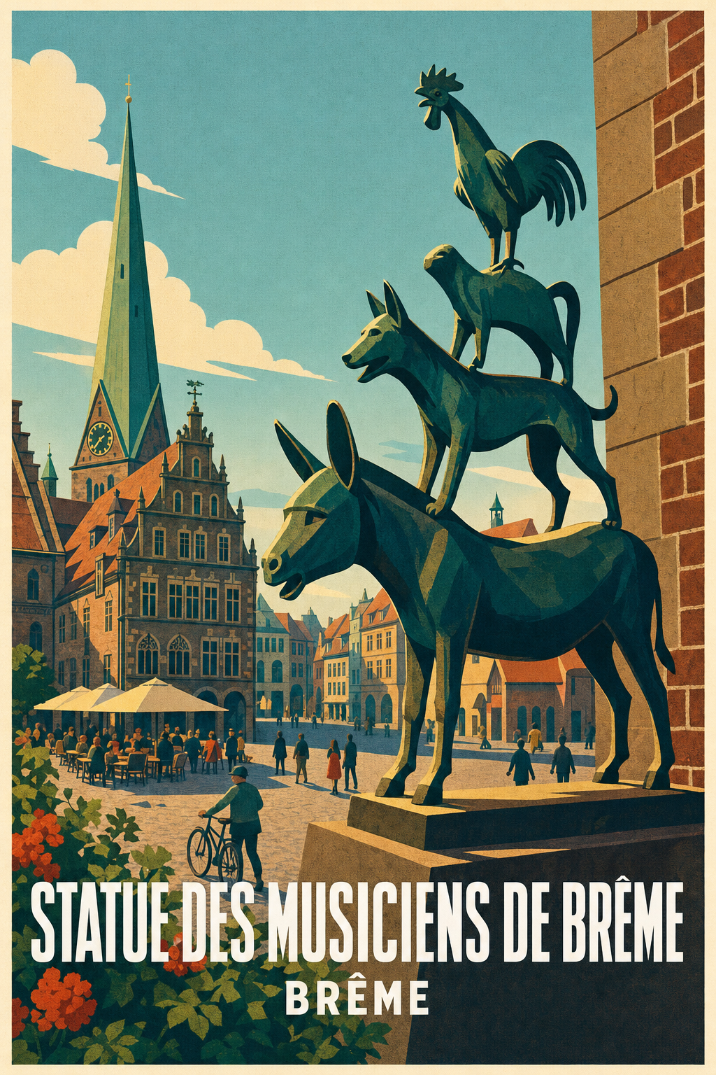 Affiche de Brême, poster Musiciens de Brême