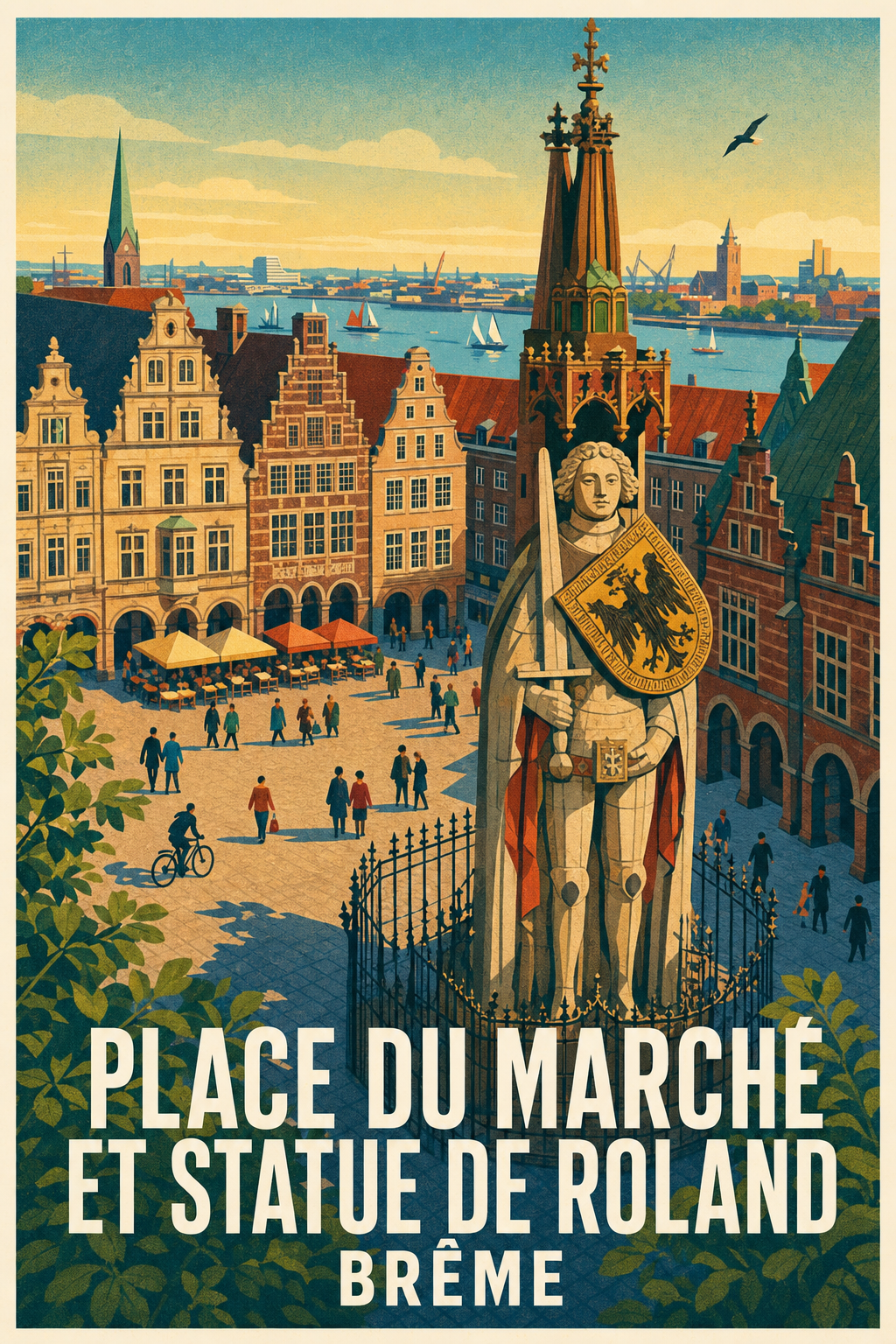 Affiche de Brême, poster de la place du Marché