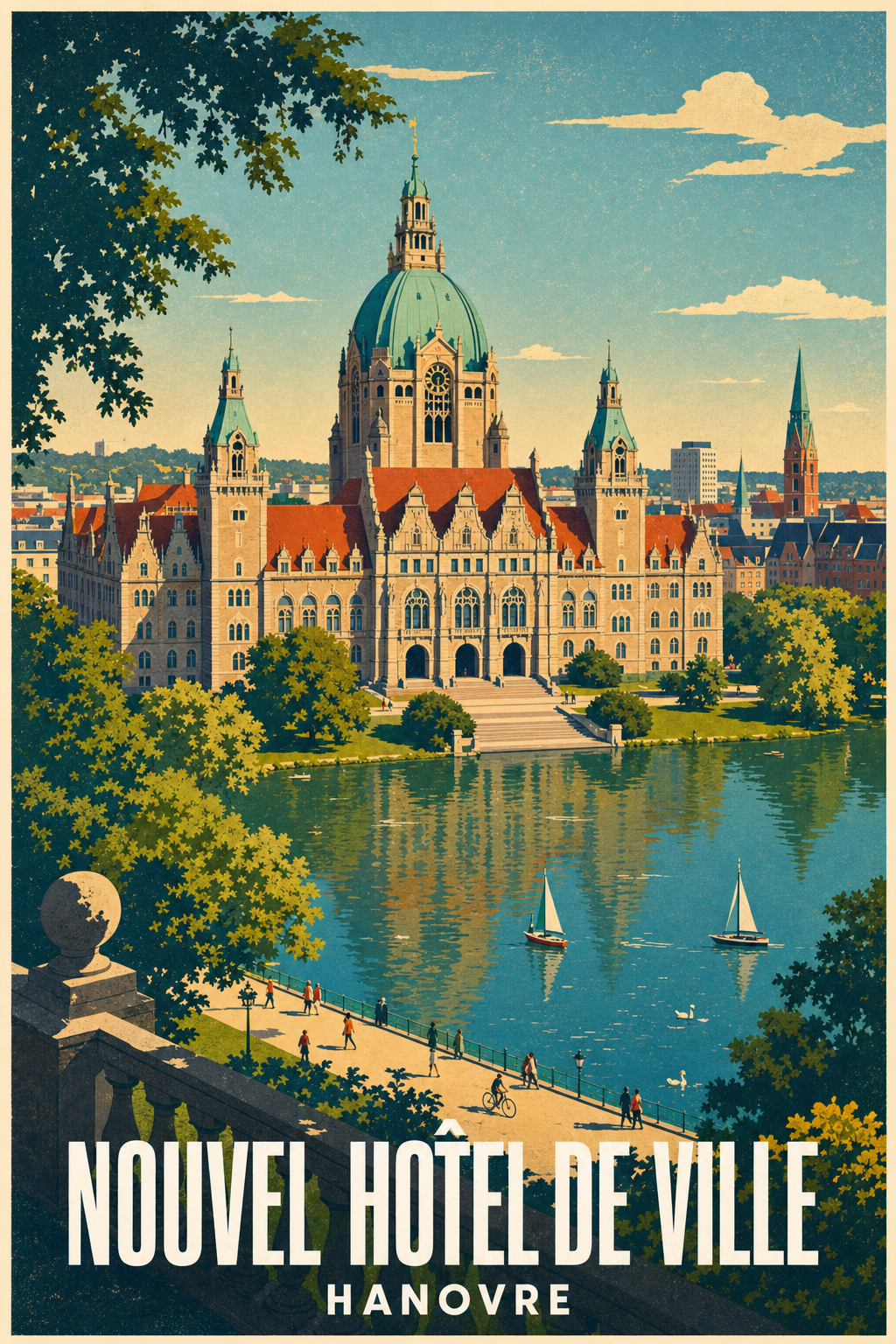 Affiche de Hanovre, poster Nouvel Hôtel de Ville