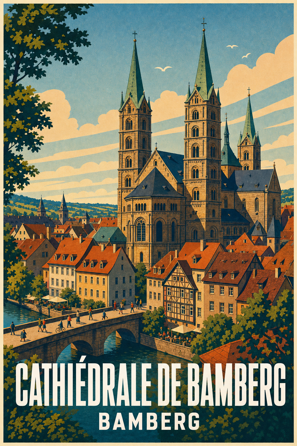 Affiche de la Cathédrale de Bamberg, poster ville