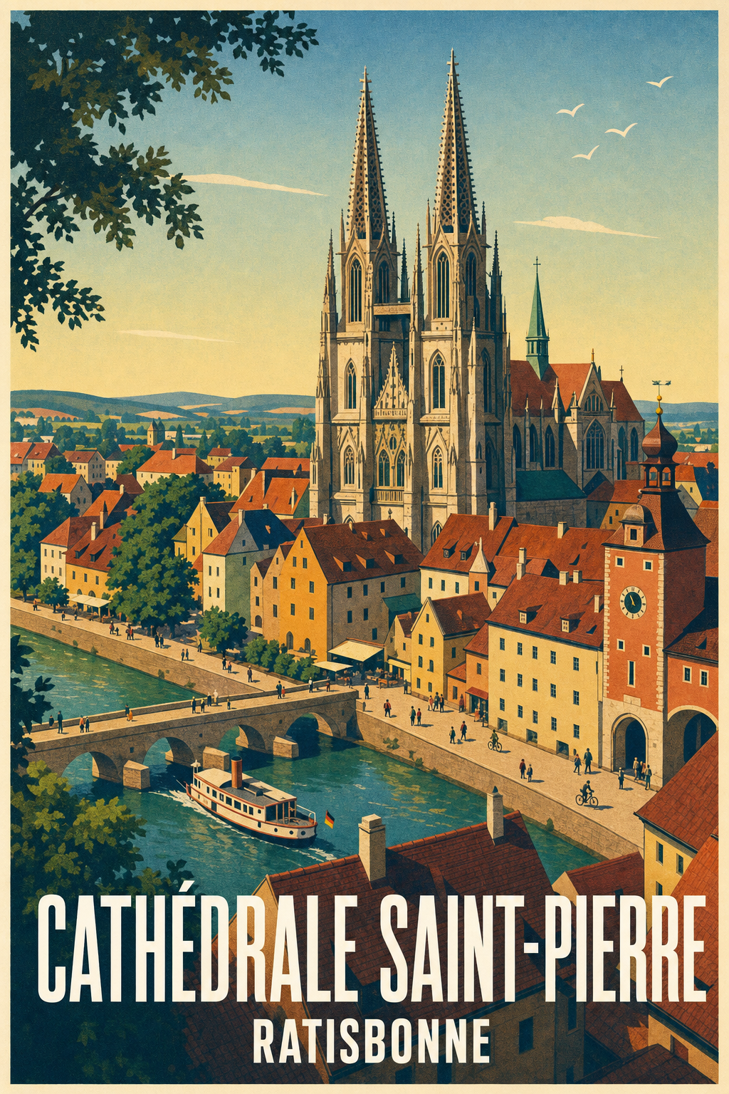 Affiche de Ratisbonne, poster Cathédrale Saint-Pierre