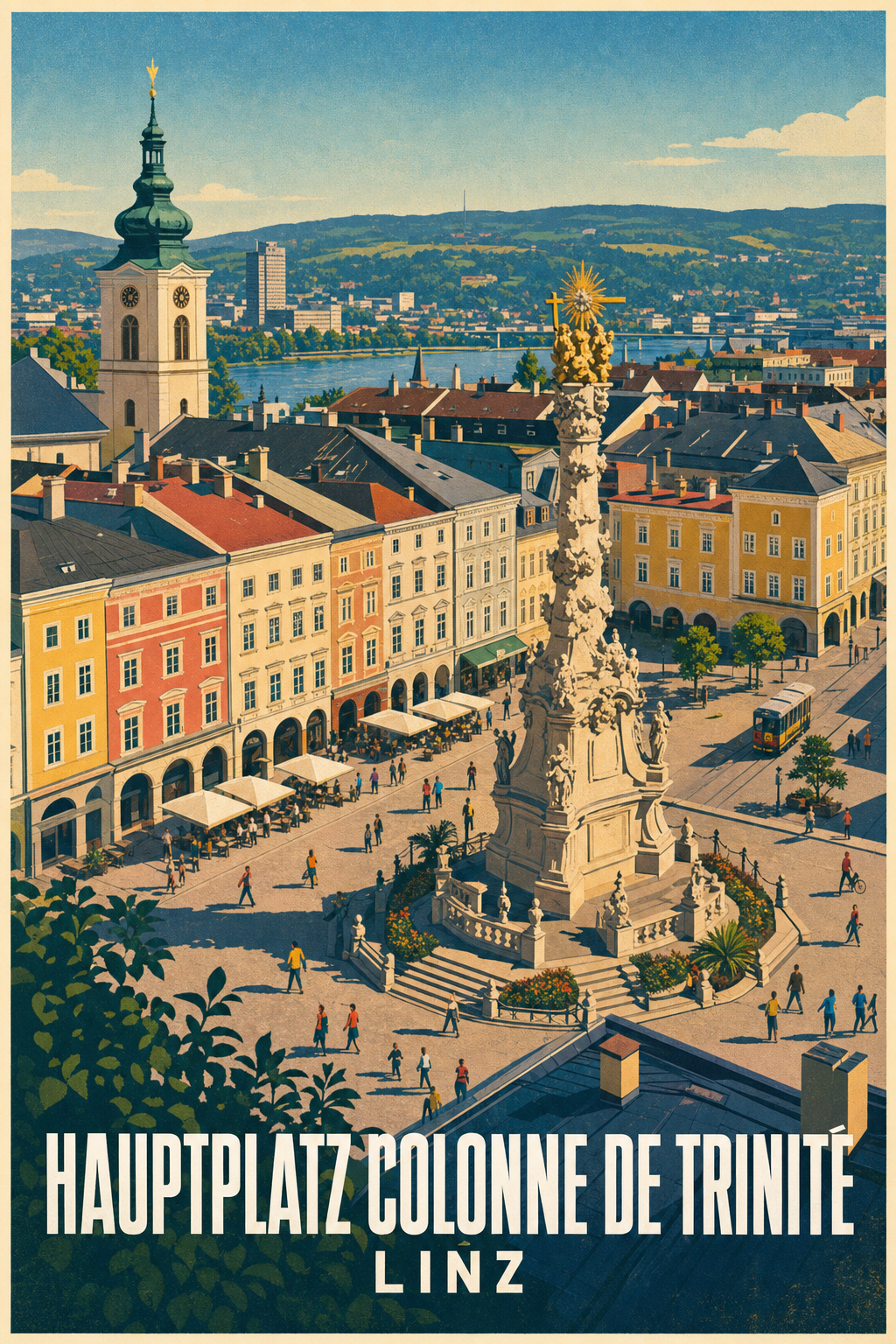 Affiche de Linz, poster Colonne de Trinité