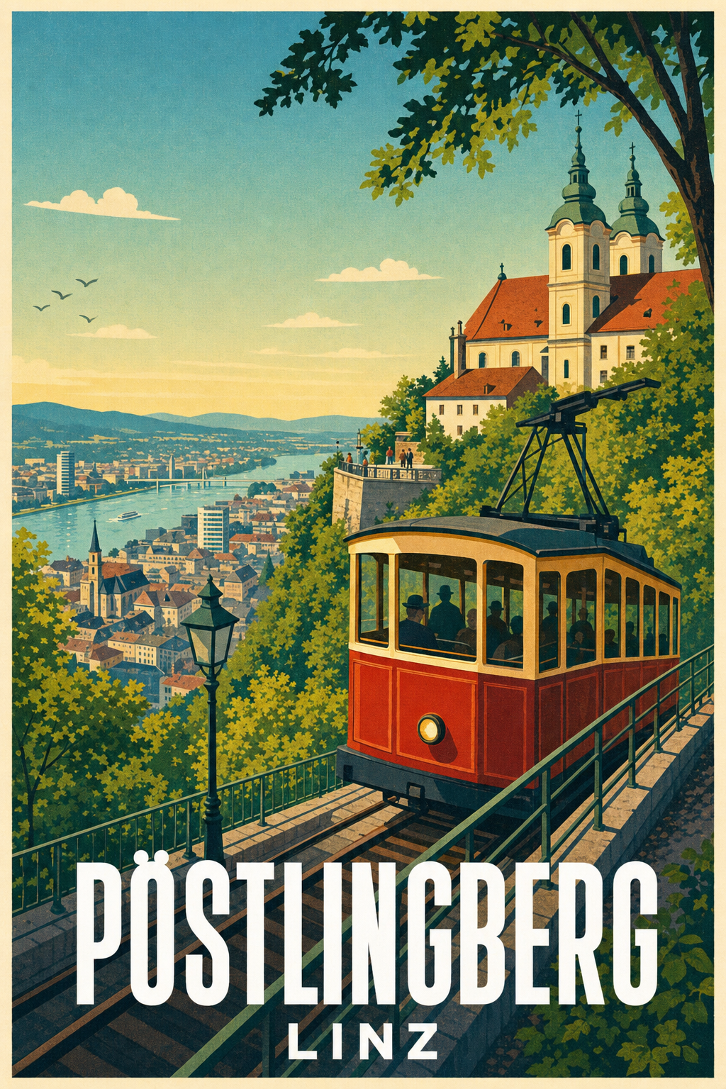 Affiche de Linz Pöstlingberg, poster funiculaire