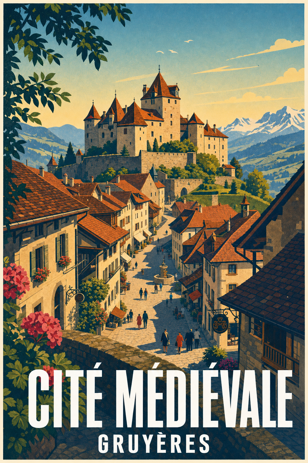Affiche de Gruyères, cité médiévale suisse
