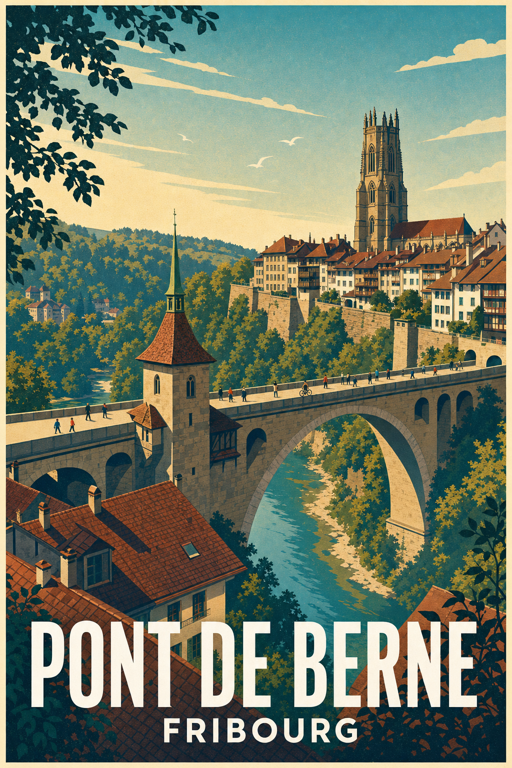 Affiche du Pont de Berne, poster Fribourg