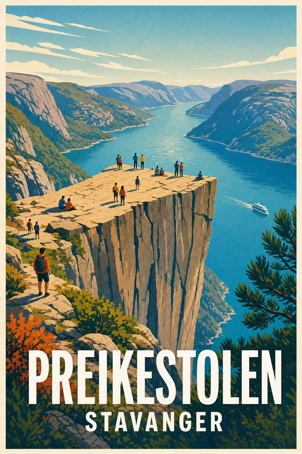 Affiche de Preikestolen, poster falaise de Stavanger