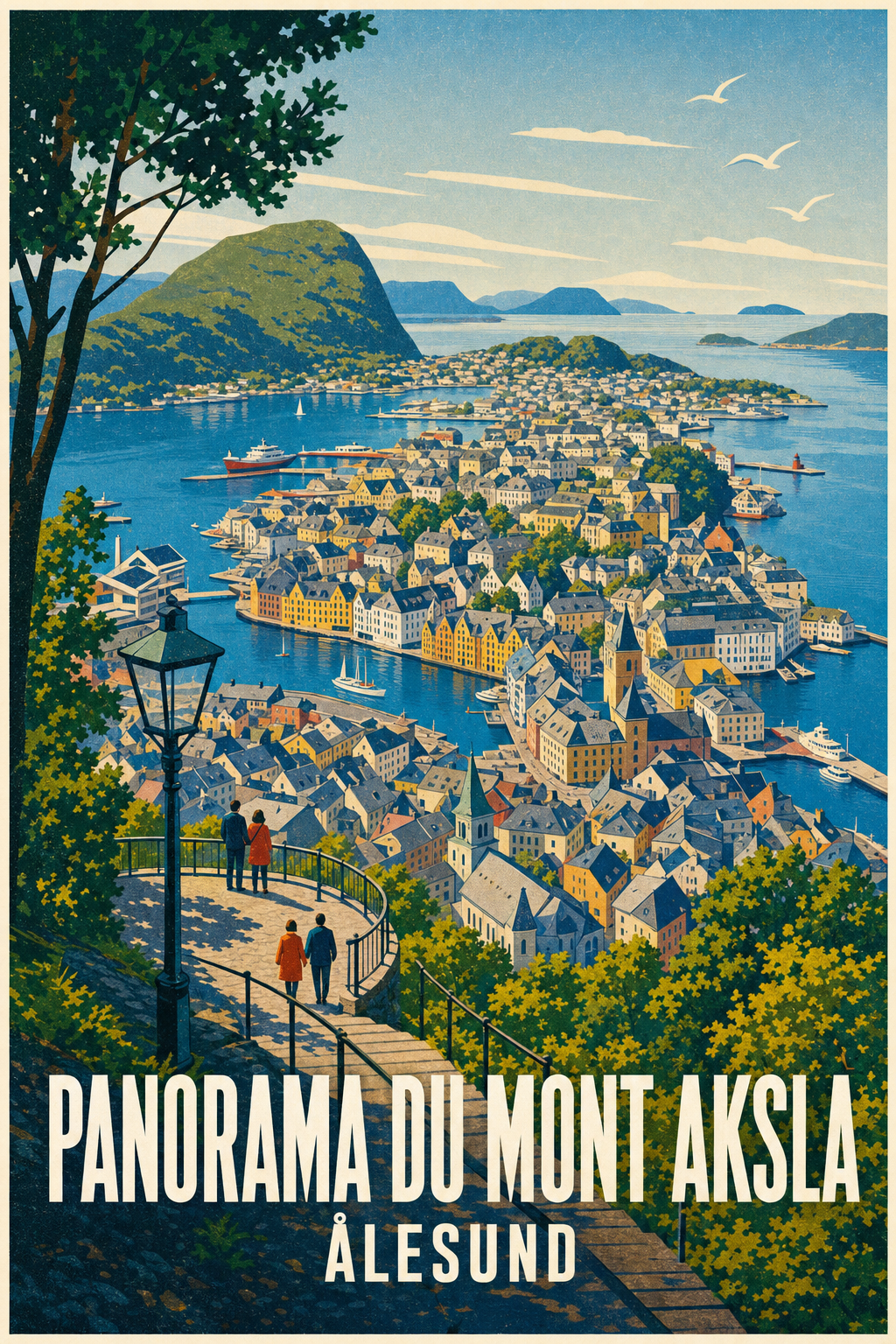 Affiche d'Ålesund, Panorama du Mont Aksla
