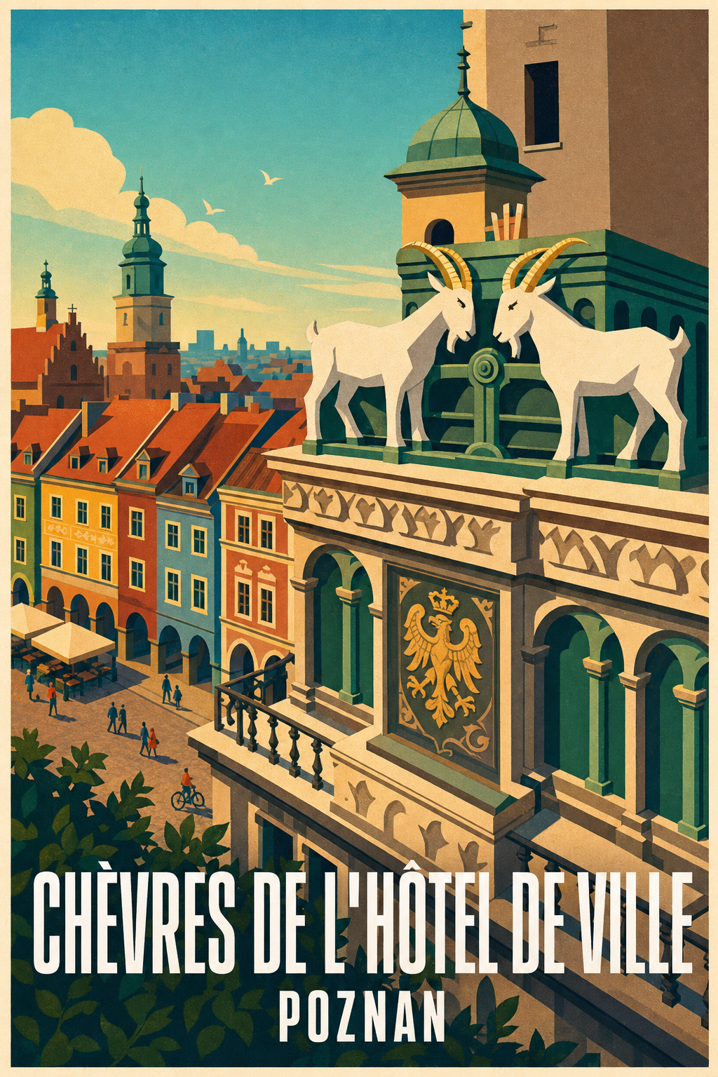 Affiche des Chèvres de l'Hôtel de Ville, poster Poznan