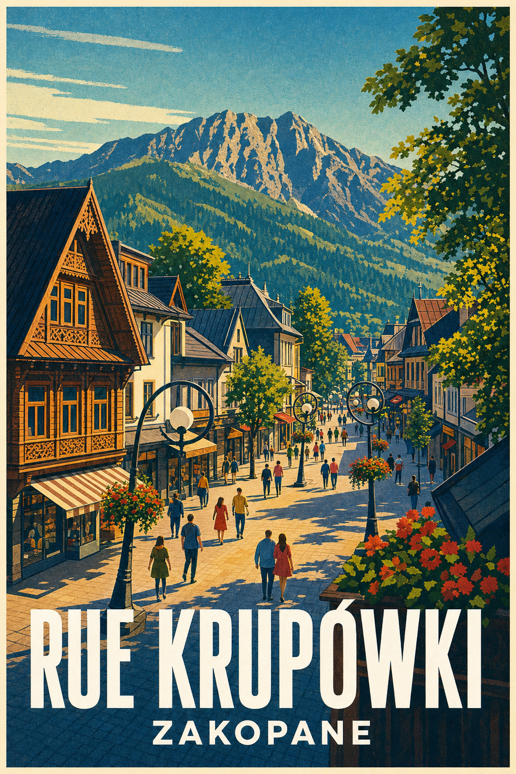 Affiche de Zakopane, poster Rue Krupówki