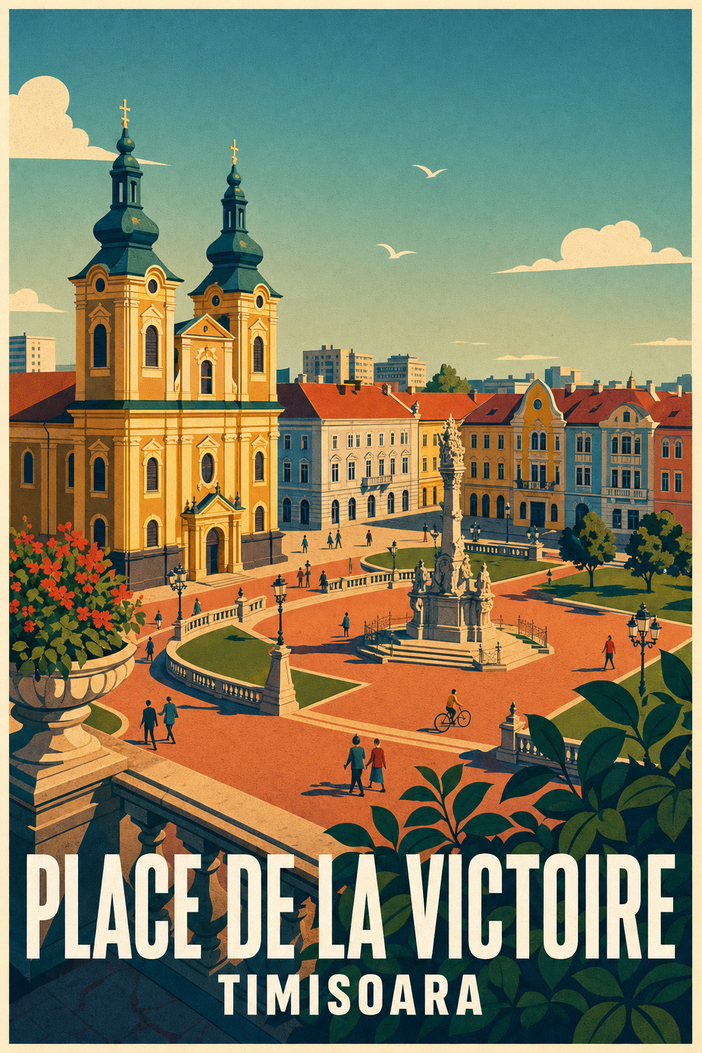 Affiche de la Place de la Victoire, poster Timisoara