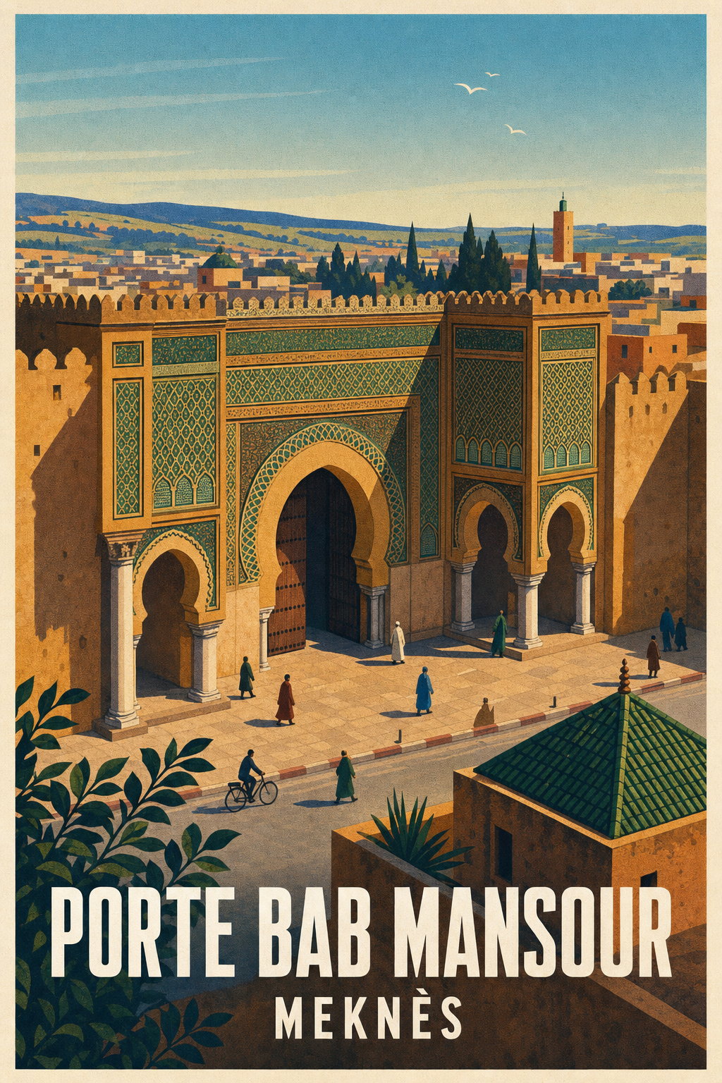 Affiche de Meknès, porte Bab Mansour
