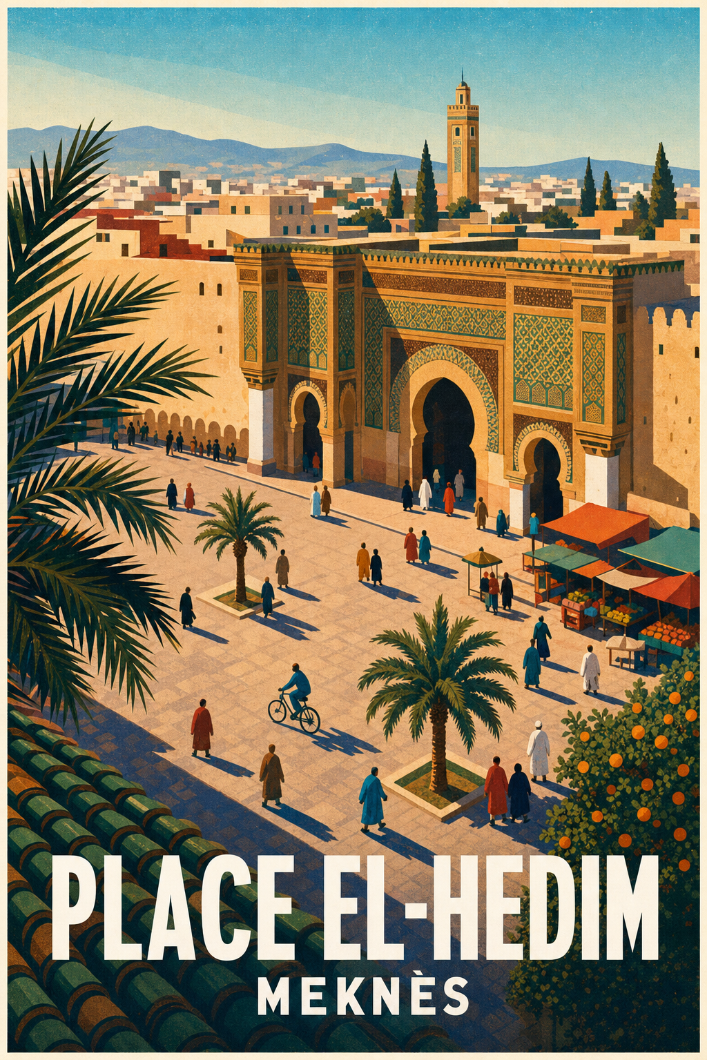 Affiche de Meknès, poster Place El-Hedim