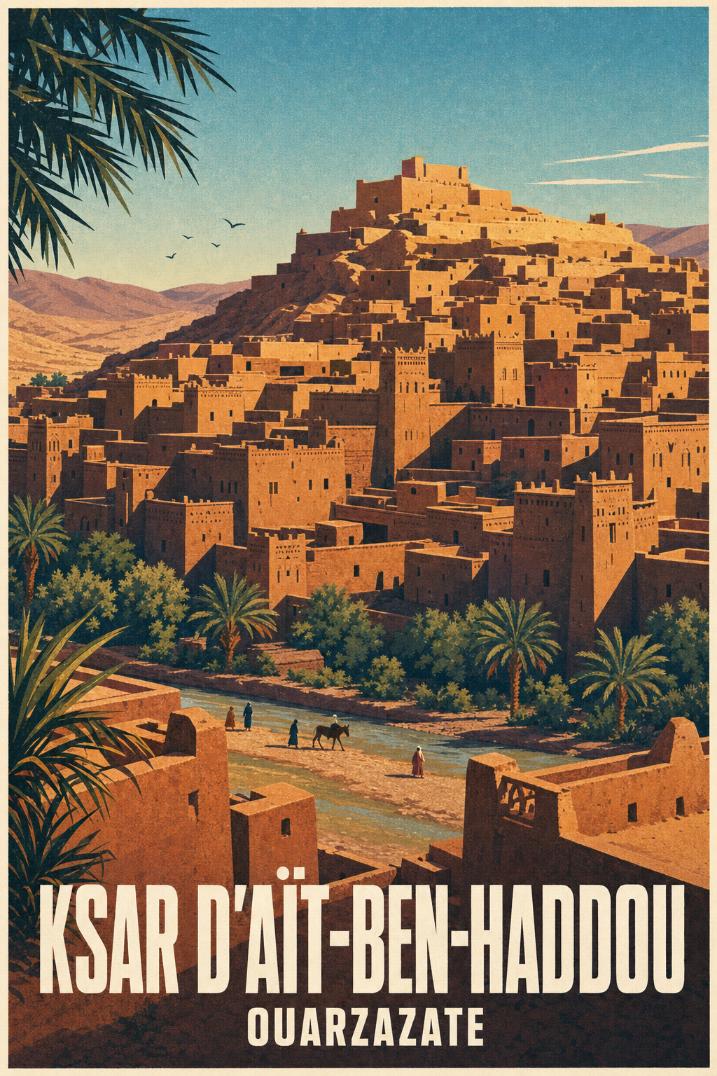 Affiche du Ksar d'Aït-Ben-Haddou, poster Ouarzazate
