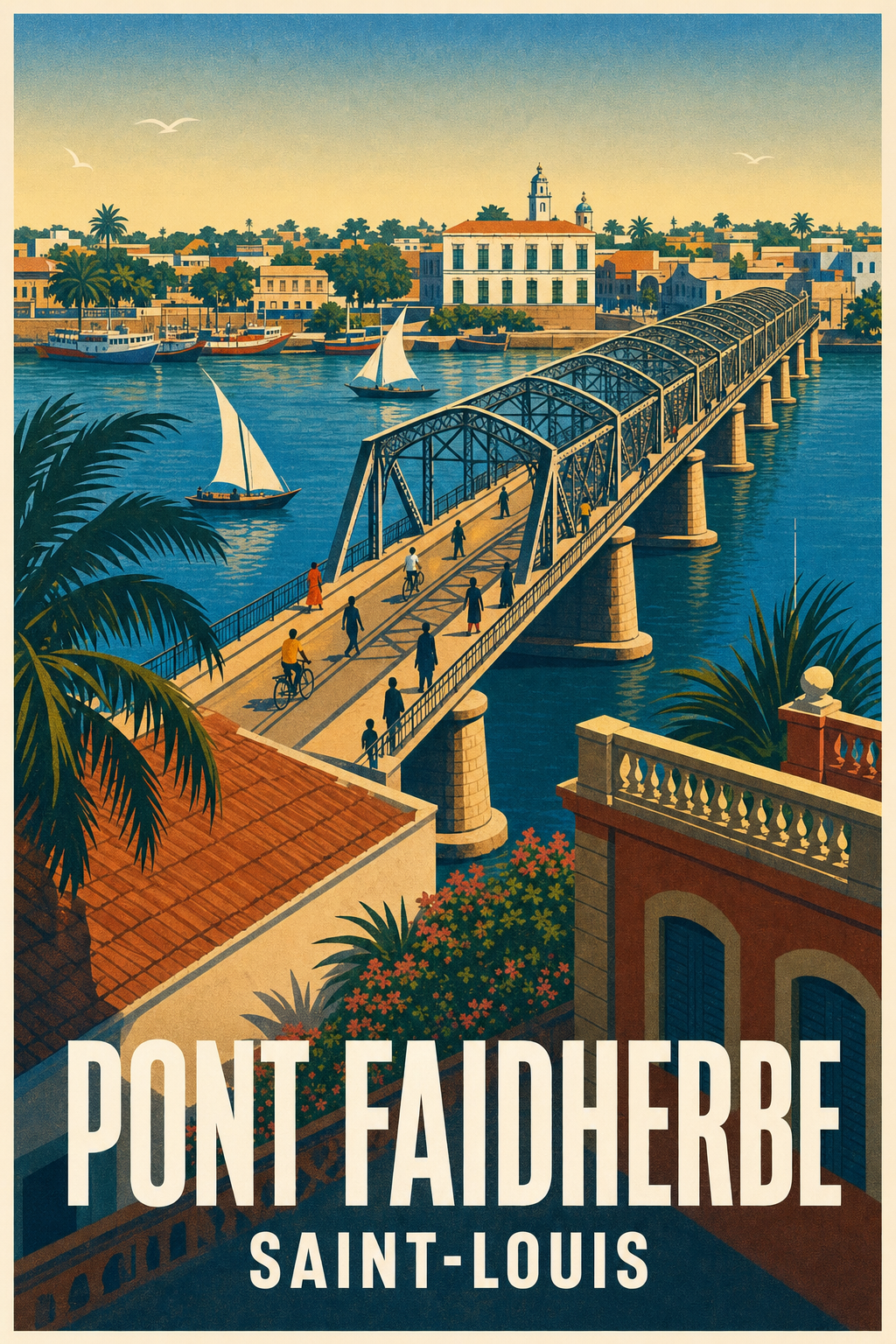 Affiche du Pont Faidherbe, poster Saint-Louis du Sénégal