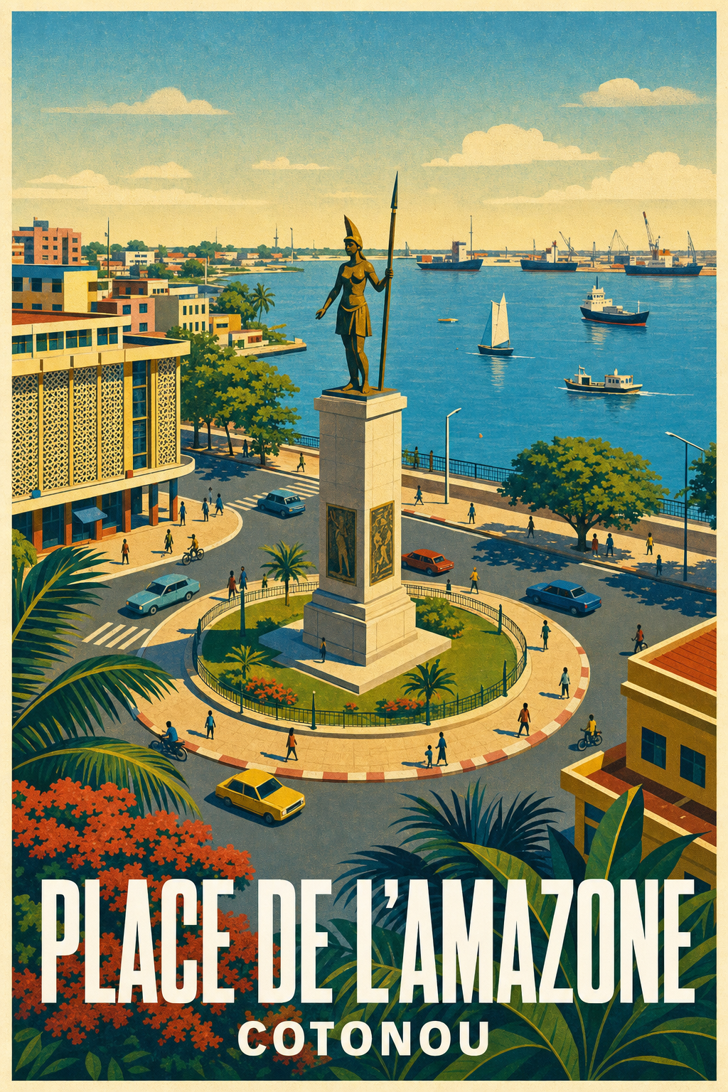 Affiche de Cotonou, Place de l'Amazone