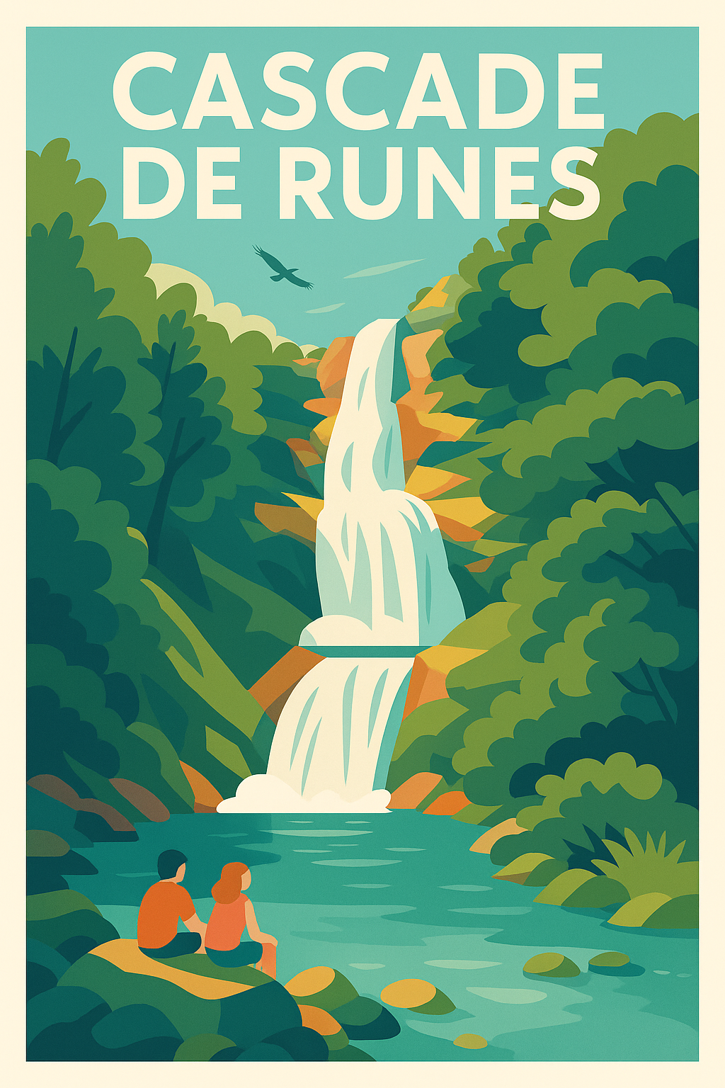 Affiche de Cascade de Runes - Évadez-vous au cœur de la nature sauvage