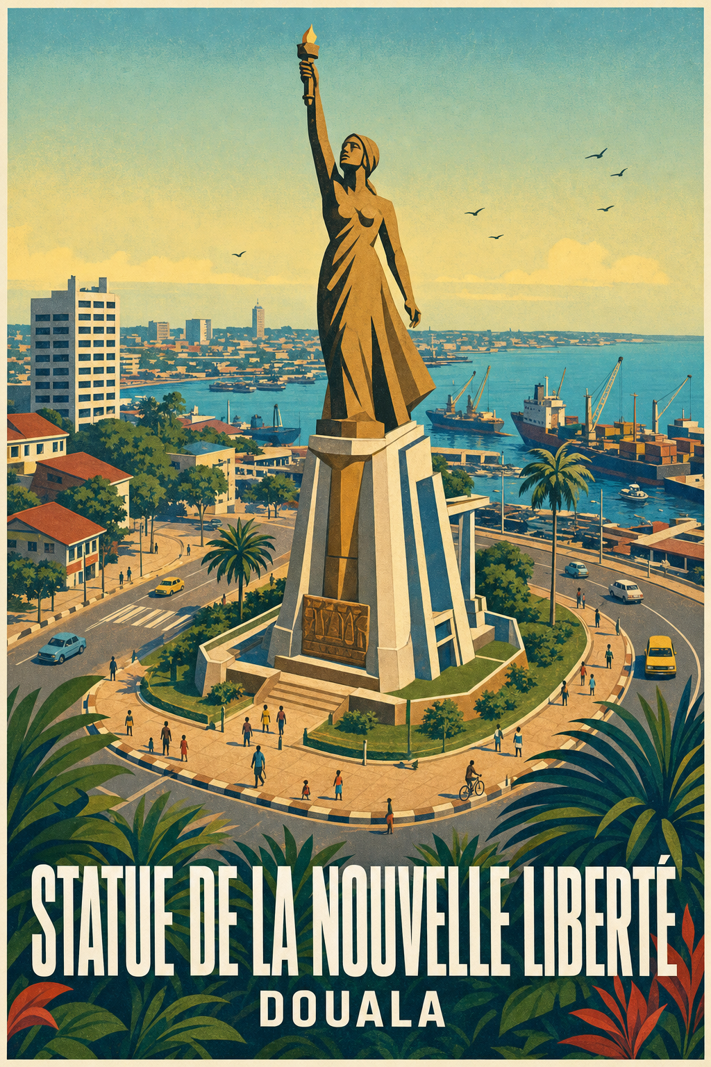 Poster de la Statue de la Nouvelle Liberté, Douala