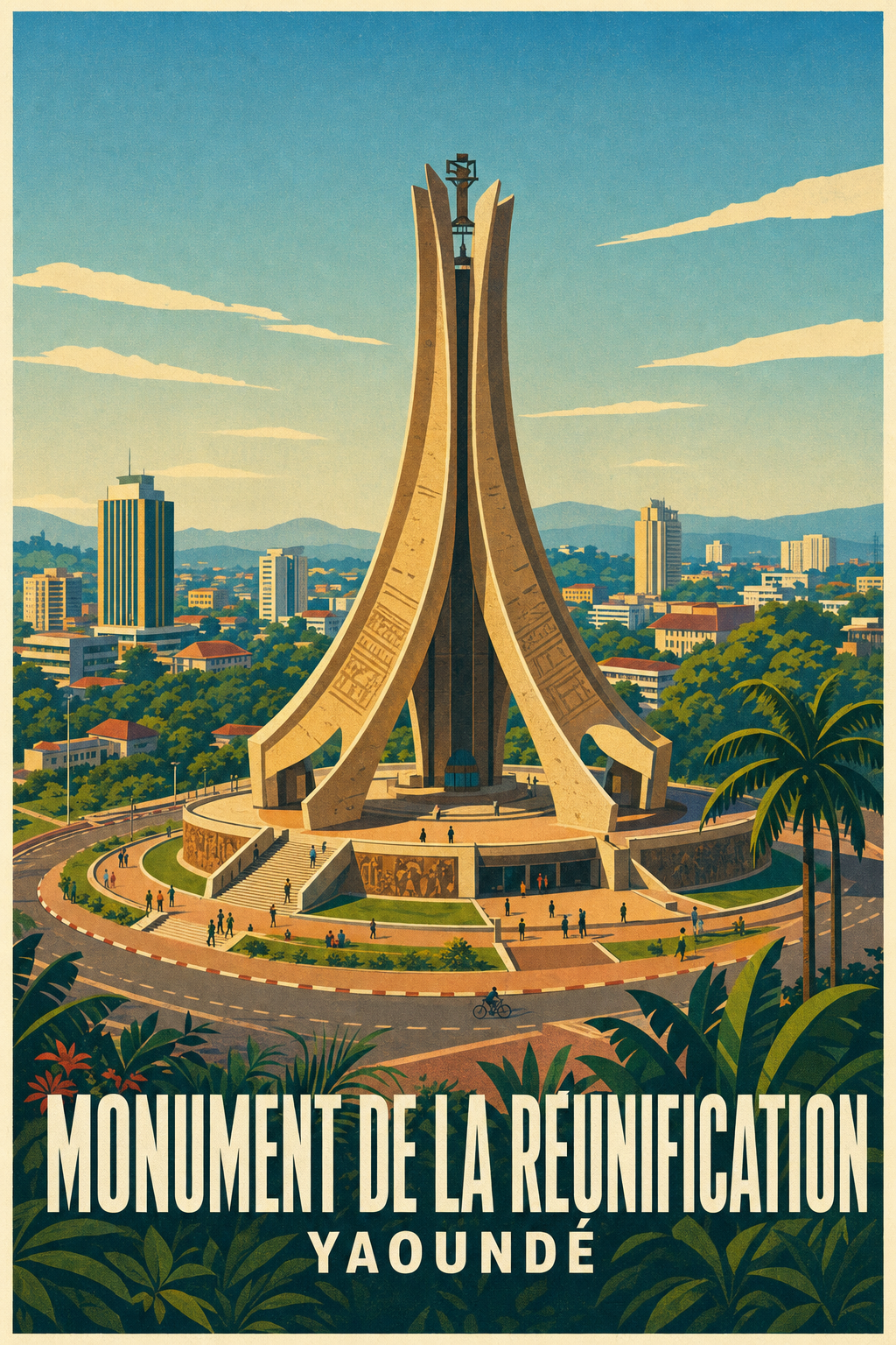 Affiche de Yaoundé, poster monument de la Réunification