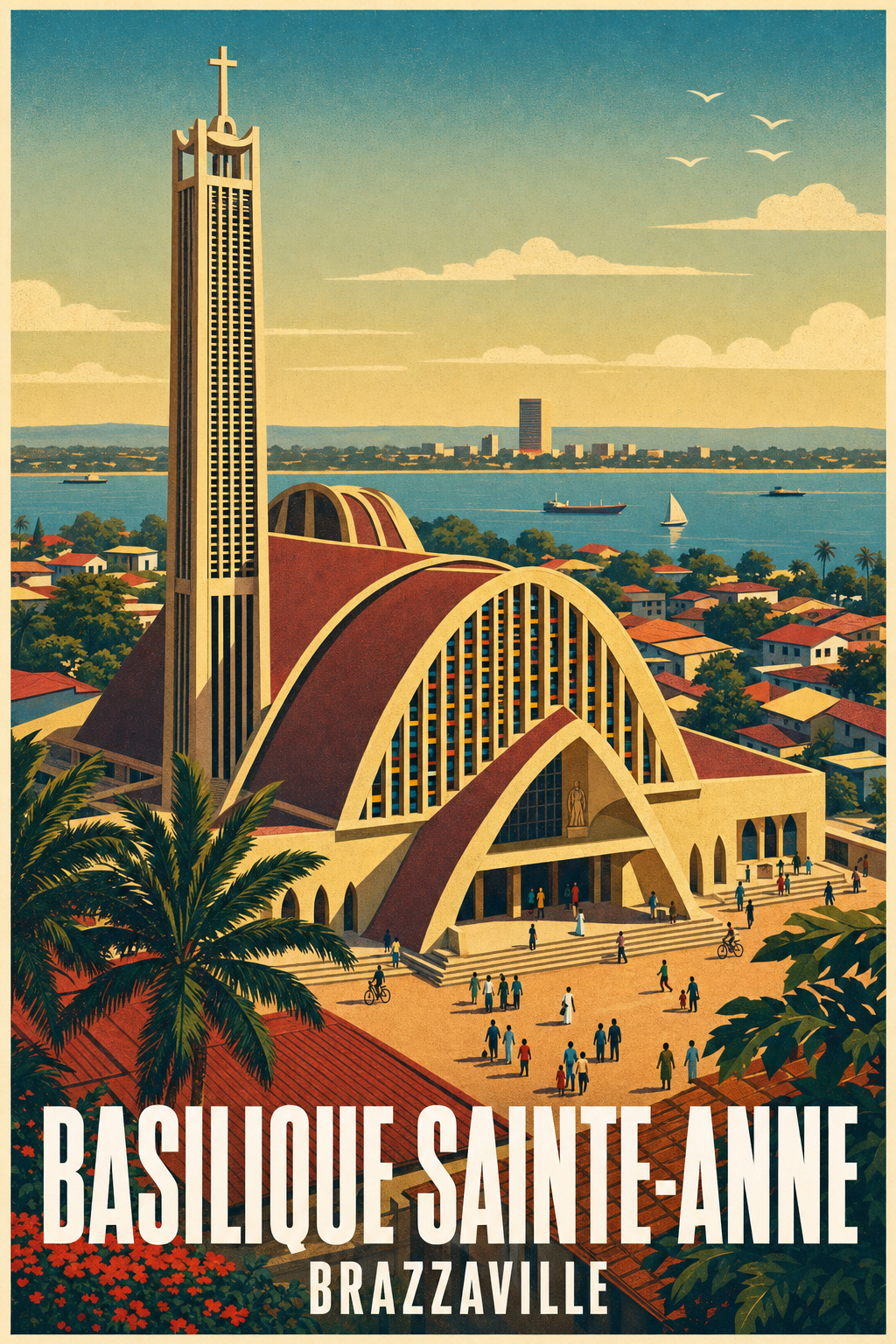 Affiche de Brazzaville, poster Basilique Sainte-Anne