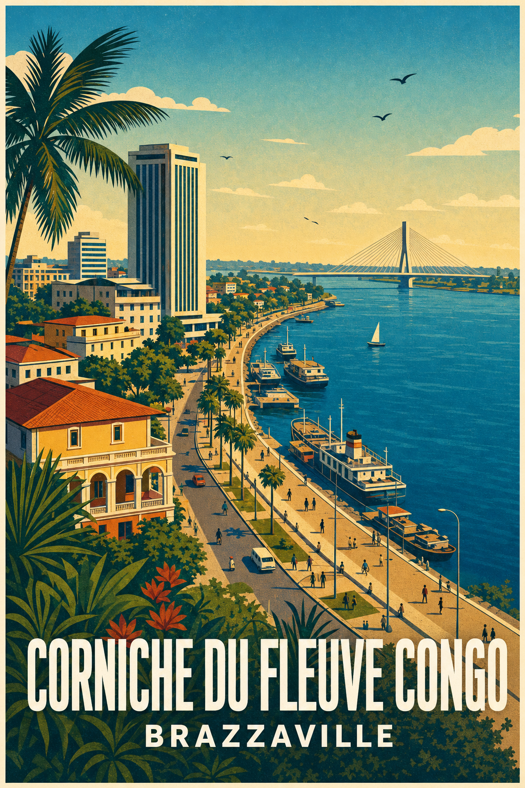Affiche de Brazzaville, poster Corniche du Congo