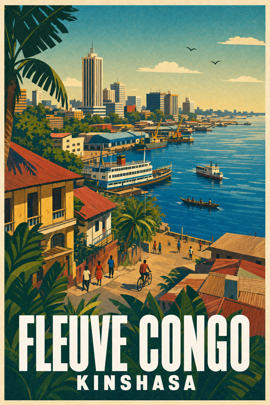 Affiche de Kinshasa, le fleuve Congo