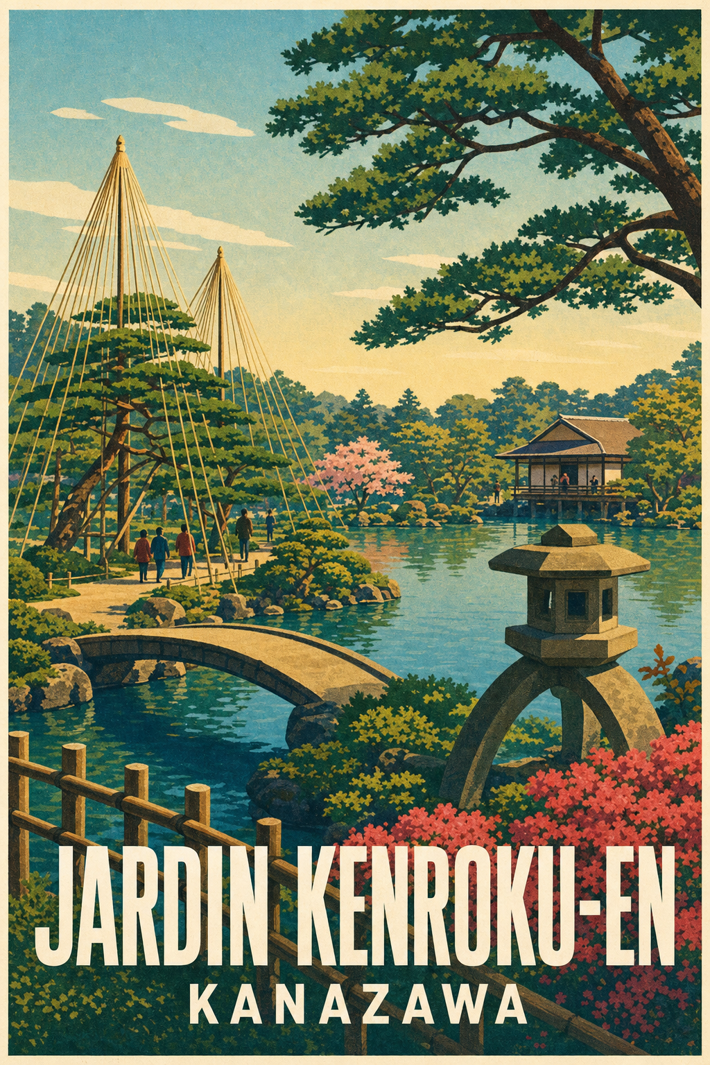 Affiche du Jardin Kenroku-en, poster de Kanazawa