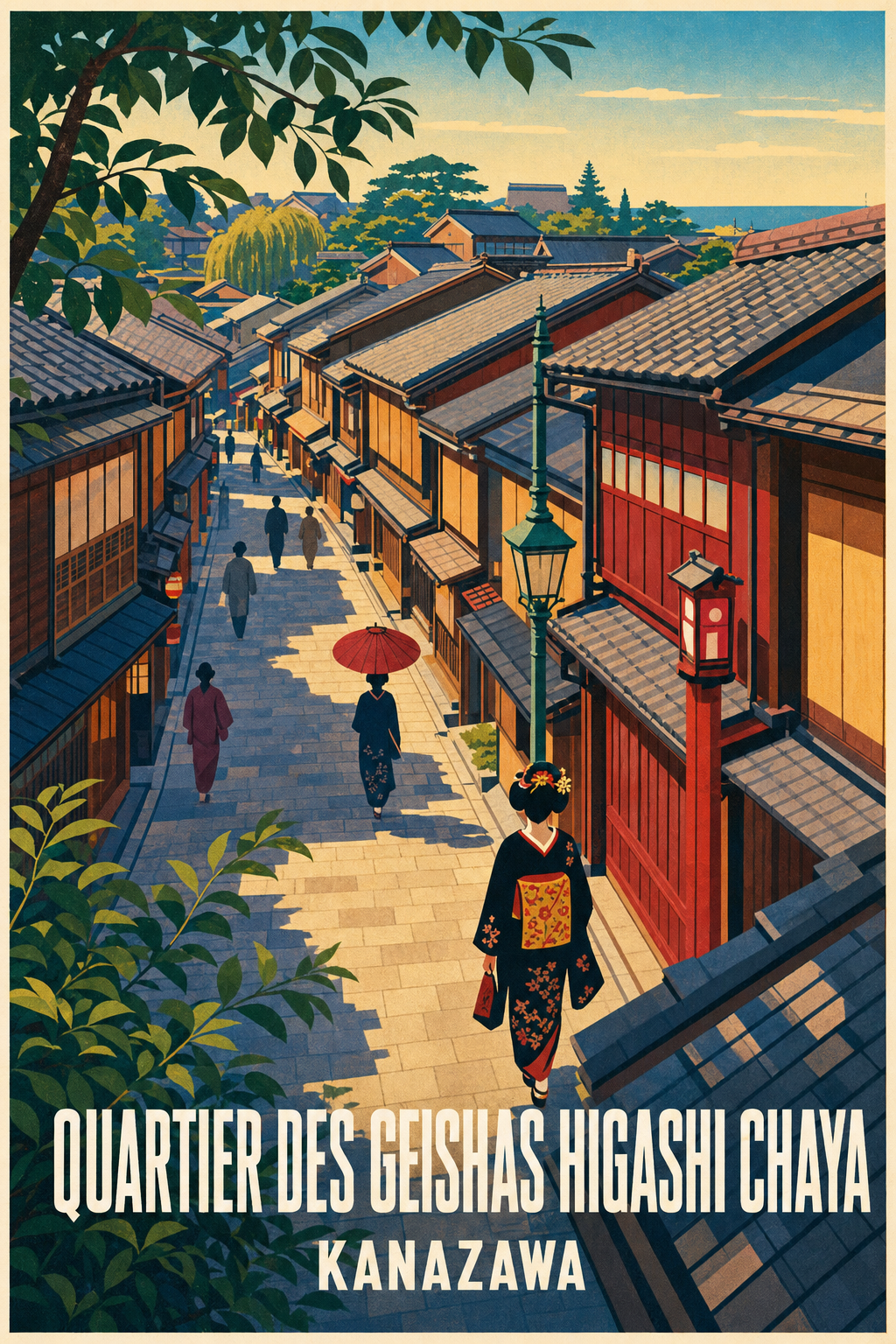 Affiche de Kanazawa, poster Quartier des Geishas