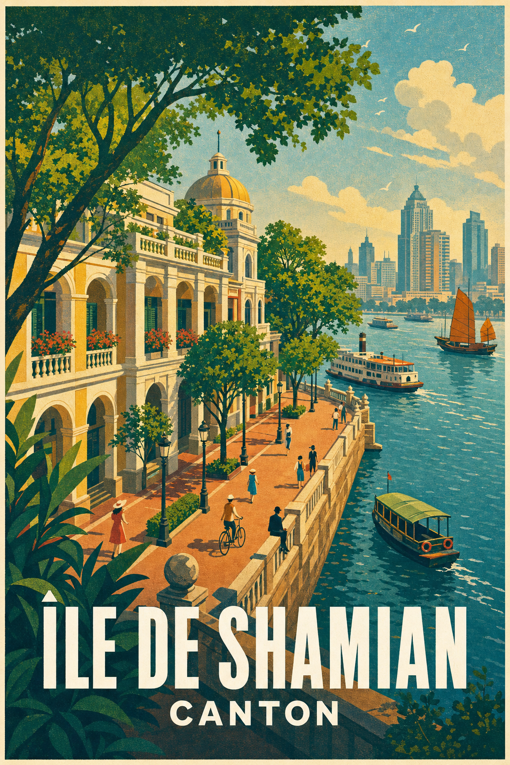 Affiche de l'Île de Shamian, poster architecture