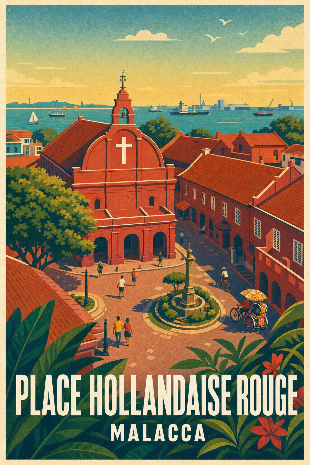 Affiche de Malacca, Place Hollandaise Rouge